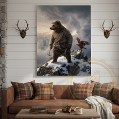 Maxcorners Mountain Climber Bear Adventure Eagle Canvas