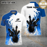 Maxcorners Bowling Ball & Pins Fire Basic Bowling Ball Multicolor Options Personalized Name, Team Name 3D Shirt (4 Colors)