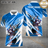 Maxcorners Bowling & Pins Lightning Pattern Multicolor Options Personalized Name, Team Name 3D Shirt (4 Colors)