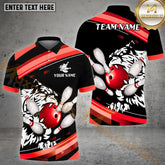 Maxcorners Bowling Tiger Sport Multicolor Option Customized Name, Team Name 3D Shirt (4 Colors)