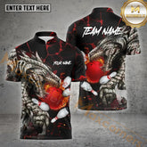 Maxcorners Bowling Ball Dragon Multicolor Options Personalized Name, Team Name 3D Shirt (4 Colors)