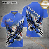 Maxcorners Bowling Ball Eagle Multicolor Options Personalized Name, Team Name 3D Shirt (4 Colors)