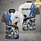 Maxcorners Shark Bowling Ball Pattern Multicolor Options Personalized Name, Team Name 3D Shirt (4 Colors)