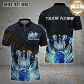 Maxcorners Thunder Bowling Ball Pattern Multicolor Options Personalized Name, Team Name 3D Shirt (4 Colors)