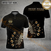 Maxcorners Dotted Pattern With Golden Dartboard Darts Jersey Multicolor Options Personalized Name, Team Name 3D Shirt (4 Colors)