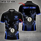 Maxcorners Billiard Water 8 Ball Pool Pattern Jersey Multicolor Options Personalized Name, Team Name 3D Shirt (4 Colors)