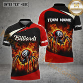 Maxcorners Billiard Ball 8 Spider Pattern Multicolor Options Personalized Name, Team Name 3D Shirt (4 Colors)