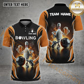 Maxcorners Funny Beer Pins Bowling Jersey Multicolor Options Personalized Name, Team Name 3D Shirt (4 Colors)