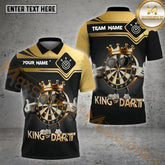Maxcorners King Of Darts Jersey Multicolor Option Customized Name, Team Name 3D Polo Shirt (4 Colors)