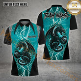 Maxcorners Lightning Thunder Dragon Pattern Bowling Jersey Multicolor Options Personalized Name, Team Name 3D Shirt (4 Colors)
