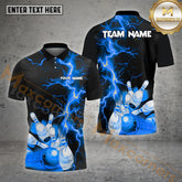 Maxcorners Lightning Thunder Pattern Bowling Jersey Multicolor Options Personalized Name, Team Name 3D Shirt (4 Colors)