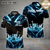 Maxcorners Thunder Bowling Sport Jersey Pattern Multicolor Options Personalized Name, Team Name 3D Shirt (4 Colors)