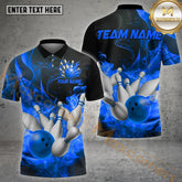 Maxcorners Bowling Flame Pattern Multicolor Options Personalized Name, Team Name 3D Shirt (4 Colors)