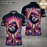 Maxcorners Graffiti 8 Ball Billiard Multicolor Options Personalized Name, Team Name 3D Shirt (4 Colors)