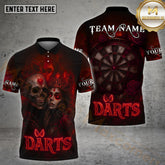 Maxcorners Darts Couple Of Loves Skull Rose Dartboard Multicolor Options Personalized Name, Team Name 3D Shirt (4 Colors)