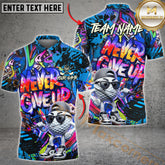Maxcorners Never Give Up Graffiti Pattern Golf Ball Multicolor Options Personalized Name, Team Name 3D Shirt (4 Colors)
