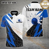 Maxcorners Lightning Bowling With Striking Ball & Pins Pattern Multicolor Options Personalized Name, Team Name 3D Shirt (4 Colors)