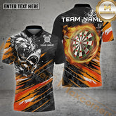 Maxcorners Darts Roaring Lion Fire Blast Multicolor Options Personalized Name, Team Name 3D Shirt (4 Colors)