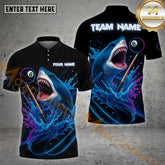 Maxcorners Billiards Shark Splash Power Multicolor Options Personalized Name, Team Name 3D Shirt (4 Colors)
