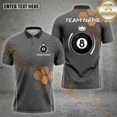 Maxcorners Billiards Shirt Crowned 8 Ball Honeycomb Pattern Multicolor Options Personalized Name, Team Name 3D Shirt (4 Colors)