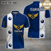 Maxcorners Billiard Winged 8 Ball Star Crest Multicolor Options Personalized Name, Team Name 3D Shirt (4 Colors)
