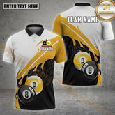 Maxcorners Billiard 8 9 Ball Gold Flames Multicolor Options Personalized Name, Team Name 3D Shirt (4 Colors)