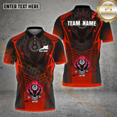 Maxcorners Billiard Skull 8 Ball Flame Multicolor Options Personalized Name, Team Name 3D Shirt (4 Colors)