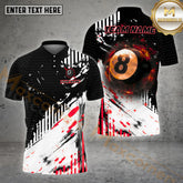 Maxcorners Billiard Black Exploding 8 Ball Grayscale Power Multicolor Options Personalized Name, Team Name 3D Shirt (4 Colors)