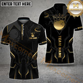 Maxcorners Royal Bowling King Gold Multicolor Options Personalized Name, Team Name 3D Shirt (4 Colors)