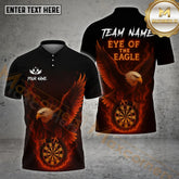 Maxcorners Darts Eagle Eye of the Eagle Fire Design Multicolor Options Personalized Name, Team Name 3D Shirt (4 Colors)