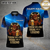 Maxcorners Darts Beer Bull Fun Style Multicolor Options Personalized Name, Team Name 3D Shirt (4 Colors)