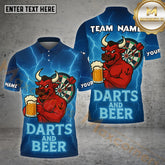 Maxcorners Darts Beer Bull Thunder Multicolor Options Personalized Name, Team Name 3D Shirt (4 Colors)