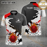 Maxcorners Bowling Fiery Spin Pattern Multicolor Options Personalized Name, Team Name 3D Shirt (4 Colors)
