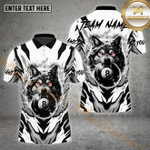 Maxcorners Billiard Wolf 8 Ball Flame Multicolor Options Personalized Name, Team Name 3D Shirts (4 Colors)