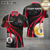 Maxcorners Billiard 8 Ball 9 Ball Basic Style Multicolor Options Personalized Name, Team Name 3D Shirts (4 Colors)