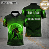 Maxcorners Bigfoot Golf Shirt Moon Forest Hunter Multicolor Options Personalized Name 3D Shirt (4 Colors)