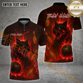Maxcorners Flaming Wolf Bowling Power Multicolor Options Personalized Name, Team Name 3D Shirt (4 Colors)