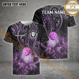 Maxcorners  Personalized Name and Team name Black And Blue Tribal Pickleball 3D Shirt