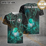 Maxcorners  Personalized Name and Team name Black And Blue Tribal Pickleball 3D Shirt