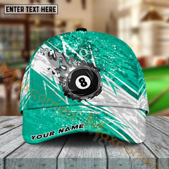 Maxcorners Billiards Ball 8 Lightning Flame Personalized Name Cap (4 Colors)