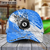 Maxcorners Billiards Ball 8 Lightning Flame Personalized Name Cap (4 Colors)