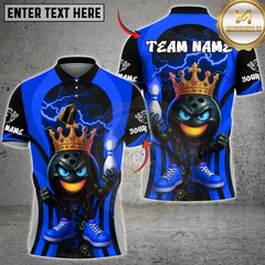 Maxcorners Bowling King Flame Ball Design Multicolor Customized Name, Team Name 3D Shirts