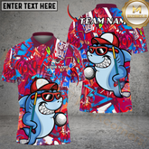 Maxcorners Golf Graffiti Funny Shark Multicolor Customized Name, Team Name 3D Shirts