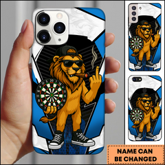 Maxcorners Darts Lion Smoking Cool Street Art Personalized Name 3D Phone Case