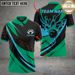 Maxcorners Bowling Retro Multicolor Options Personalized Name, Team Name 3D Shirt