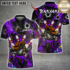 Maxcorners Graffiti Cowboy Bowling Jersey with Bullet Holes Multicolor Customized Name, Team Name 3D Shirts