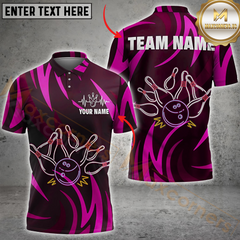 Maxcorners Neon Bowling Explosion Multicolor Customized Name, Team Name 3D Shirts