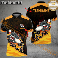 Maxcorners Funny Ball And Pins Bowling Jersey Multicolor Options Personalized Name, Team Name 3D Shirt