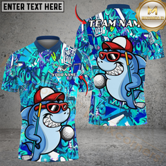 Maxcorners Golf Graffiti Funny Shark Multicolor Customized Name, Team Name 3D Shirts