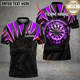 Maxcorners Darts Fire Dartborad Lightning Pattern Multicolor Option Customized Name, Team Name 3D Polo Shirt